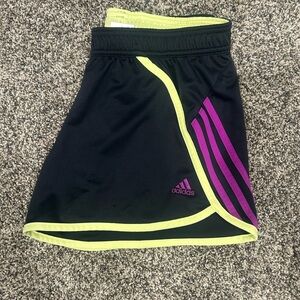 Adidas Dark Grey Shorts with Yellow/Purple Trim